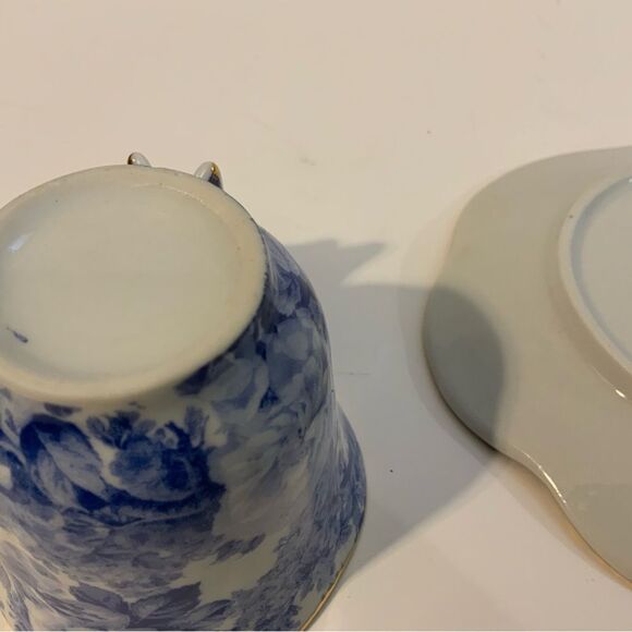 A Special Place Roses blue Cup And Saucer With A Butterfly Handle A3 - Picture 7 of 10